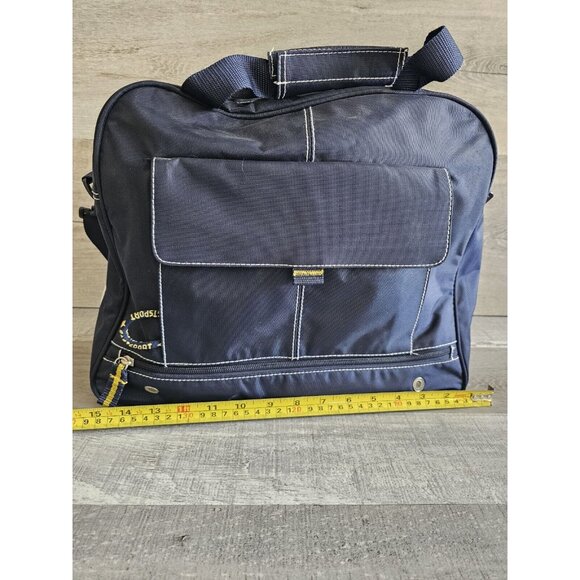 Vtg EASTSPORT Duffle Bag Navy Blue Medium Gym TRAVEL Weekender Duffle 1990s - Picture 8 of 12